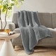 preview thumbnail 67 of 93, Madison Park Hand Made Chunky Double Knit Throw Blanket Grey