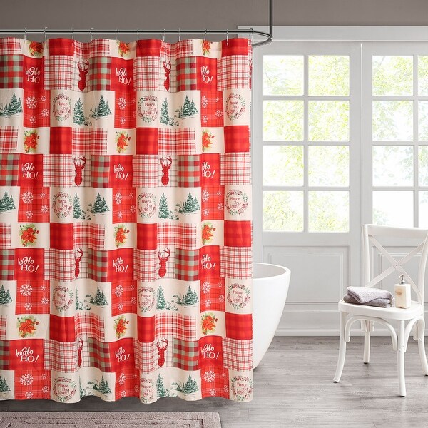 Shop Holiday Patchwork 13-piece Shower Curtain Set - Overstock - 31871695