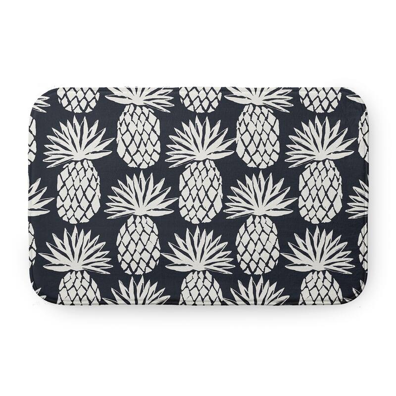 Pineapple Pattern Bathmat - 24" x 17" - Shark Blue