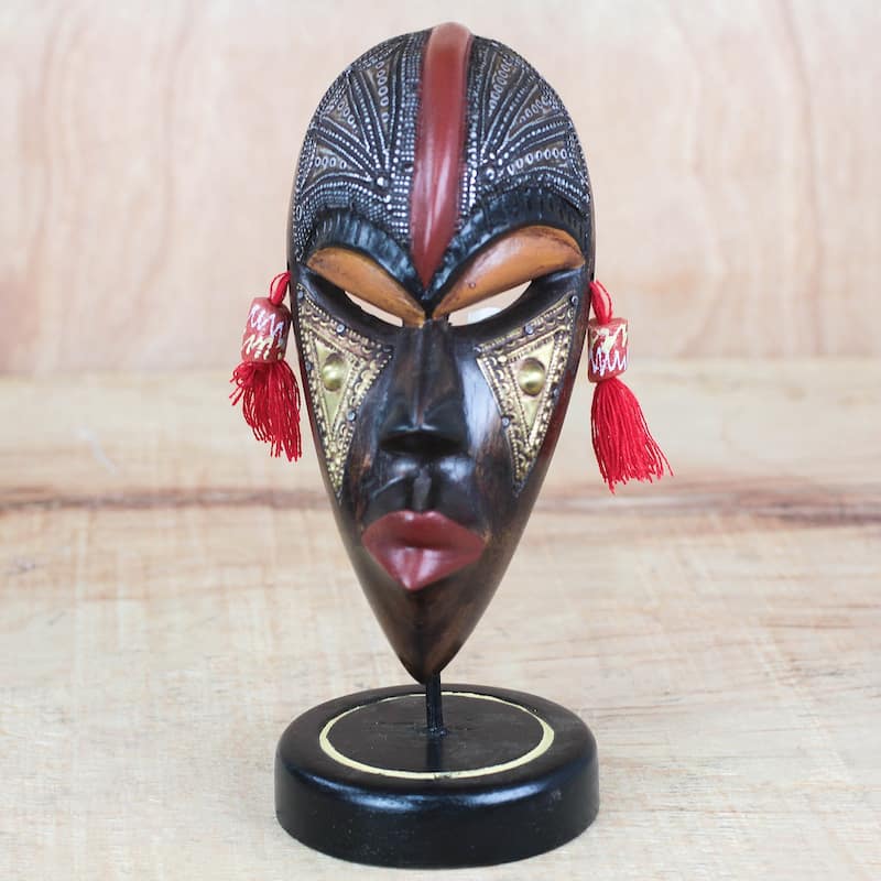 Novica Handmade Striking Beauty African Wood Mask