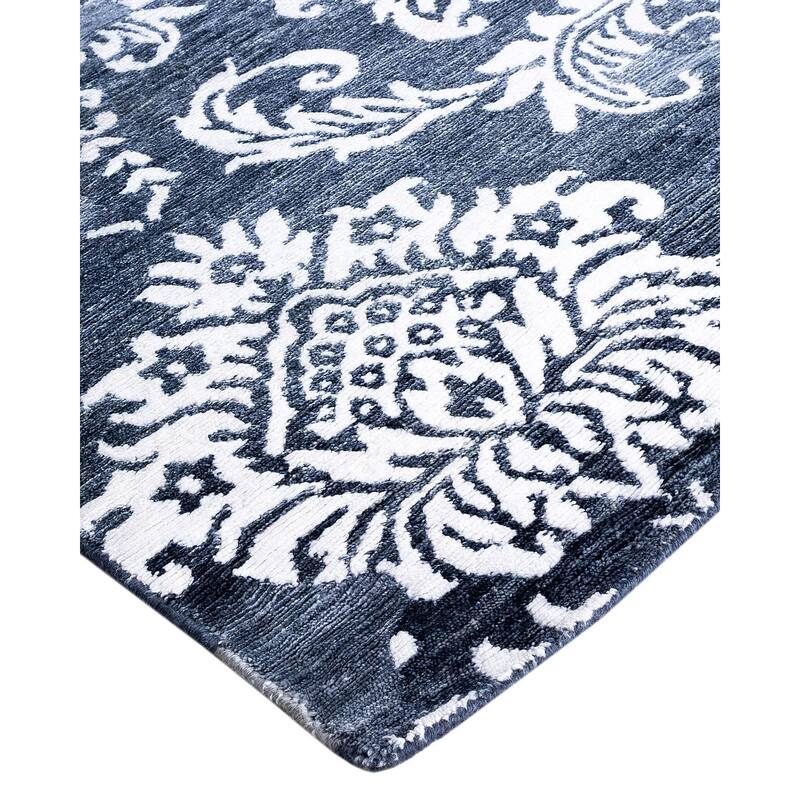 Modern One-of-a-Kind Handmade Area Rug, Blue - 8' 10" x 12' 1"
