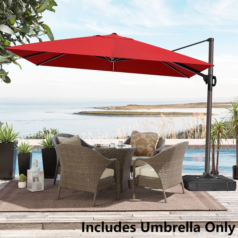 9 FT x 11.5 FT Outdoor Patio Cantilever-Offset Umbrella - Red