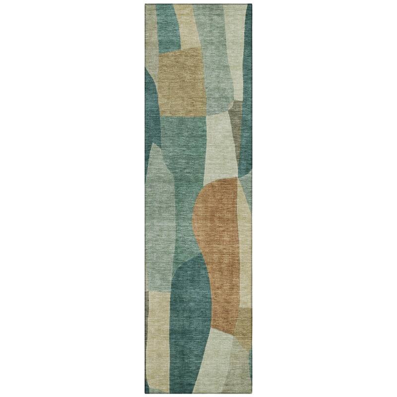 Machine Washable Indoor/ Outdoor Contemporary Layers Chantille Rug