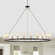 preview thumbnail 5 of 71, The Gray Barn Liam 48-inch Round Wagon Wheel 24-light Chandelier
