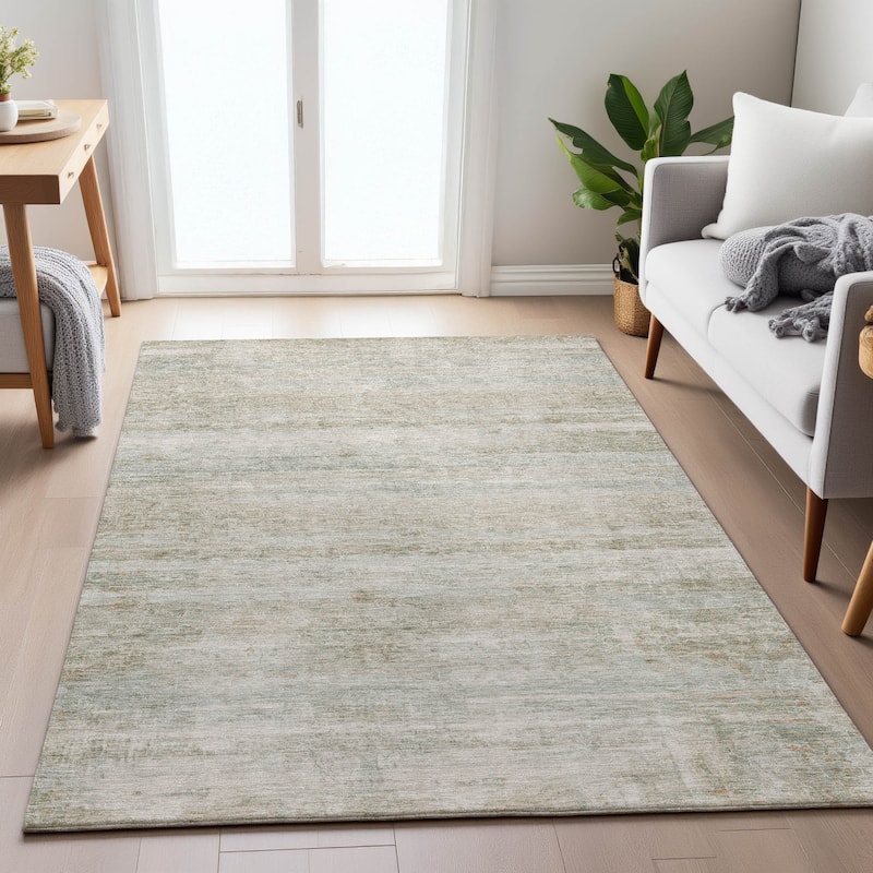 Machine Washable Indoor/Outdoor Watercolor Ombre Chantille Rug