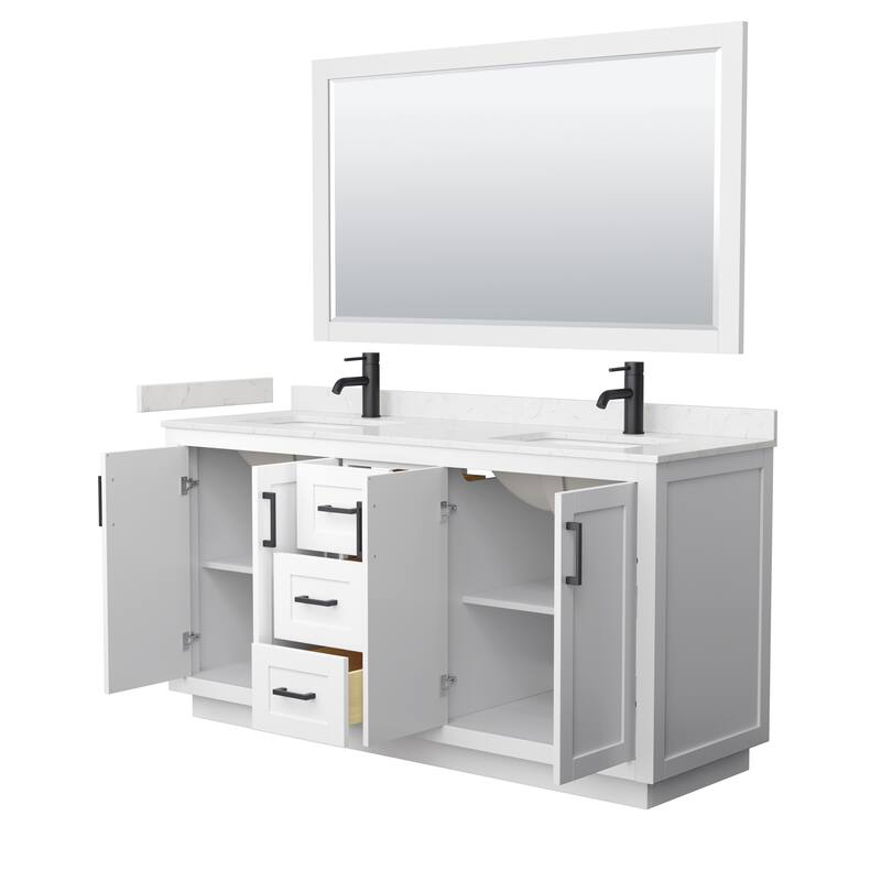 Miranda Bathroom Vanity Set, Cultured Marble Top, 58-Inch Mirror