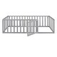 preview thumbnail 29 of 34, Wood Floor Bed Frame with Fence Versatile Daybed for Kids' Rooms and Guest Spaces