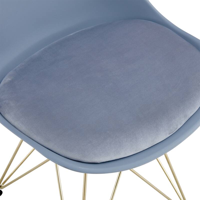 Modern Dining Chairs with Plastic Seat and Metal Legs (Set of 4)