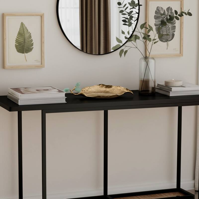 Metal Leaf Sculpture with Gemstone Detail Modern Accent - 14" Gold - 13.5" x 5.25" x 1.5" - Gold - 13.5" x 5.25" x 1.5"