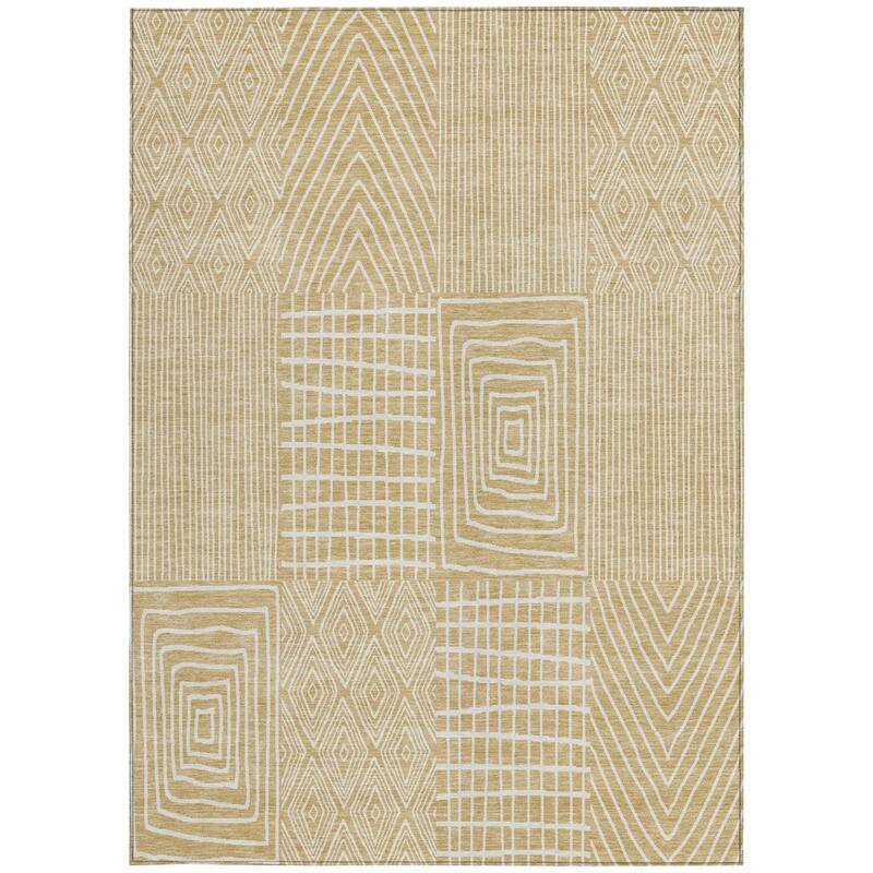HomeRoots Geometric Transitional Rectangle Outdoor Rug