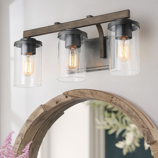 Carbon Loft Featherstone 3-lights Rustic Bath Vanity Light Fixture Wall Sconces Lights - Metallic. Opens flyout.