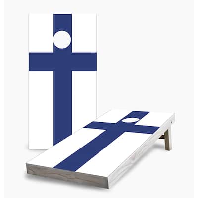 Finland Flag Cornhole Game (Choose Wraps or Boards)