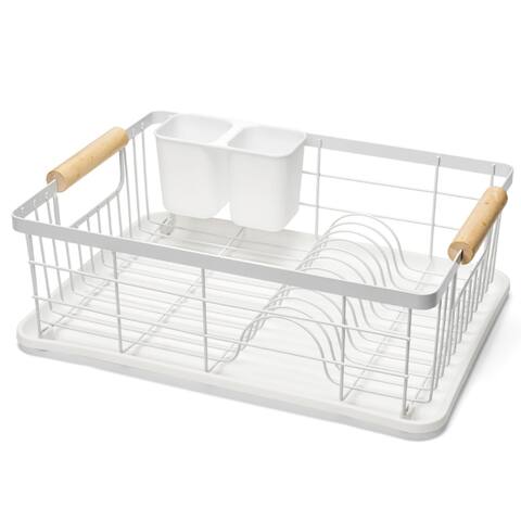 Premius 3 Piece Dish Rack With Bamboo Handles, 15.75x11.75x5.75 Inches - 15.75x11.75x5.75 Inches