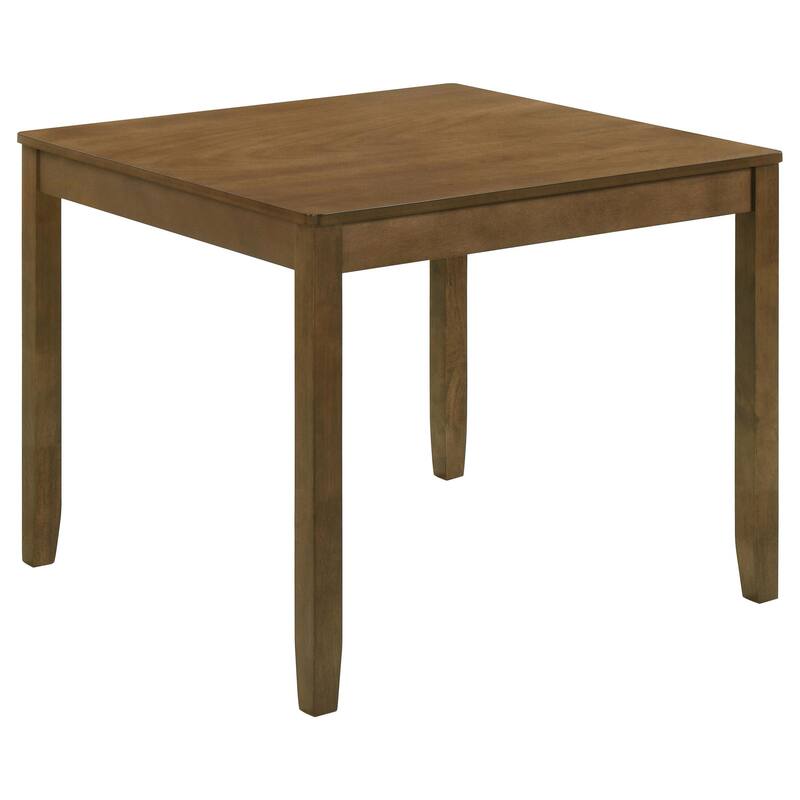 Panos 5pc Dining Table Set with 4 Chairs, Brown, Black Faux Leather