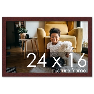 24x16 Traditional Mahogany Complete Wood Picture Frame with UV Acrylic ...