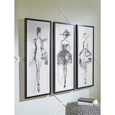 Signature Design by Ashley Mckerrick Black/White Wall Art Set (Set of 3)