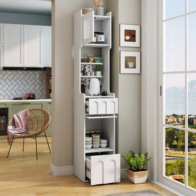 White Sideboard Storage Cabinet – A Stylish and Multi-Functional Piece Featuring Glass Doors‌