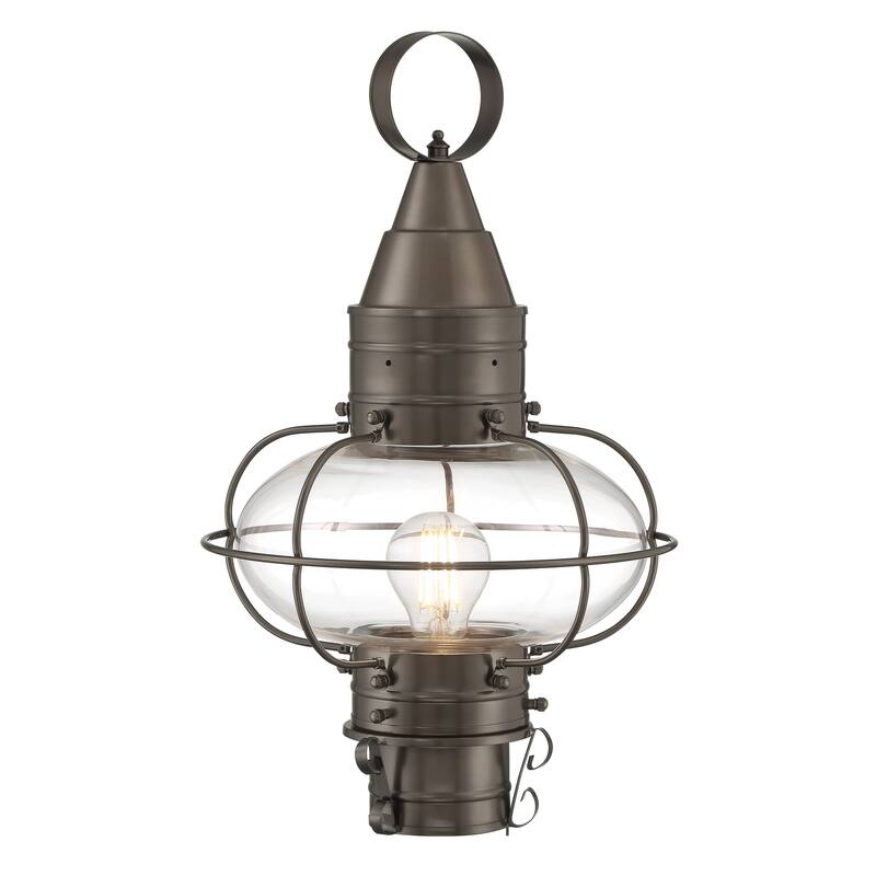 Elk Home Classic Onion Outdoor Post Light - Gun Metal with Clear Glass