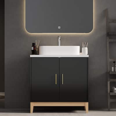 Lacquer Finish Single Vanity for Stylish Bathrooms Bathroom Vanity