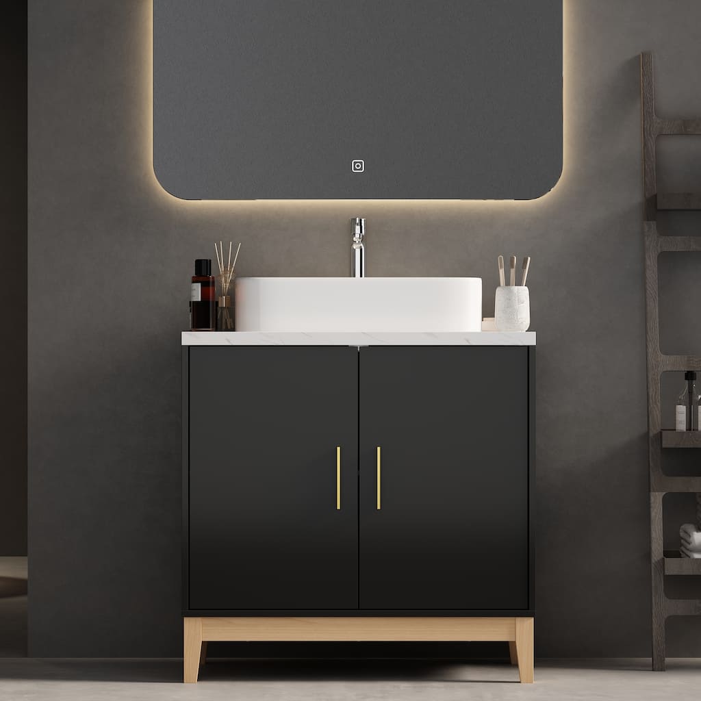 Lacquer Finish Single Vanity for Stylish Bathrooms Bathroom Vanity