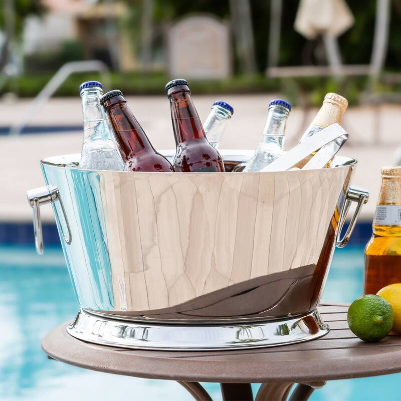 Sol Living Stainless Steel Beverage Tub for Parties Ice Bucket - 3.2 Gallons
