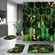 preview thumbnail 26 of 29, 4 Pcs Bathroom Shower Curtain Set,Bathroom Sets with Rugs Marble-06