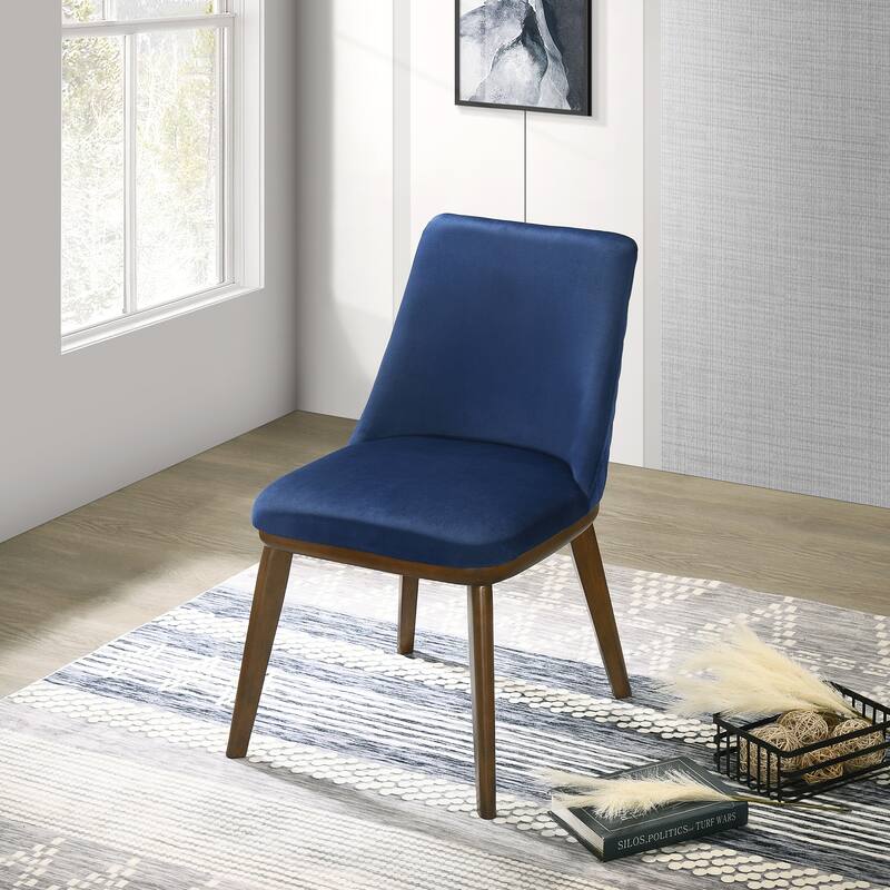 GDFStudio - Clove Mid-Century Modern Velvet Upholstery Dining Chair with Solid Wood Legs, Set of 2 - 23.6"H