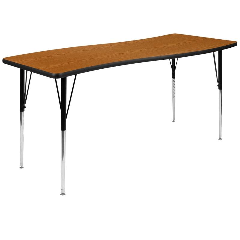 3 Piece 86" Oval Wave Flexible Adjustable Activity Table Set