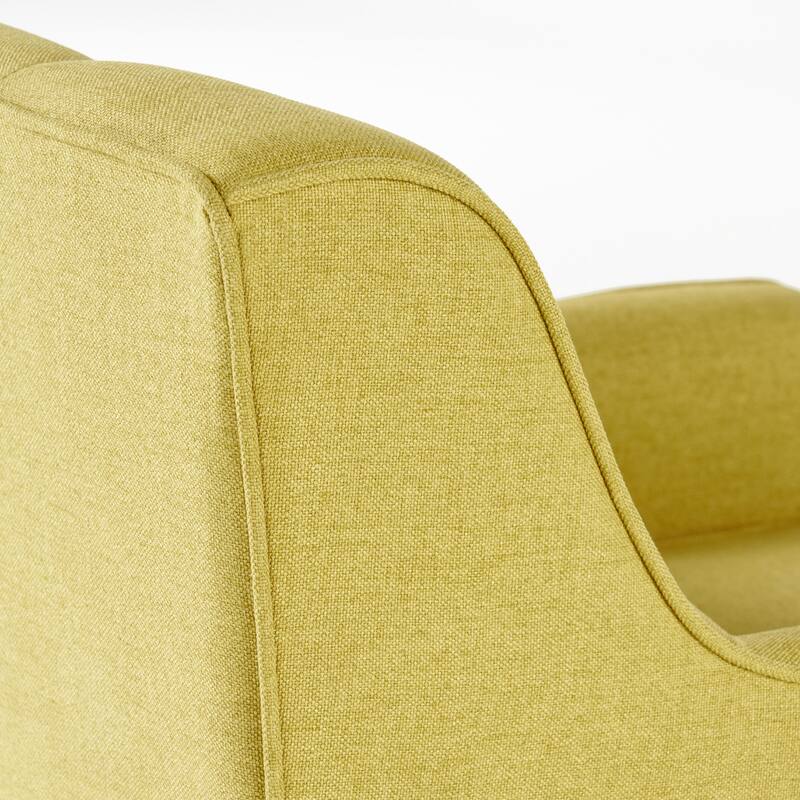 Merax Tufted Fabric Arm Chair with Wooden Legs