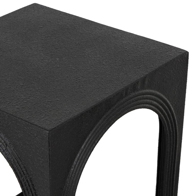 Black Metal Nested Side End Accent Table with Arched Cutouts (Set of 3)