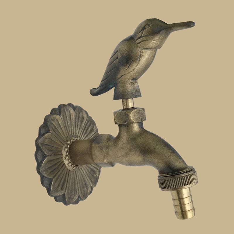 Outdoor Faucet 4.5" Brass Outside Faucet with Bird Shaped Bibcock Decorative Garden Faucet