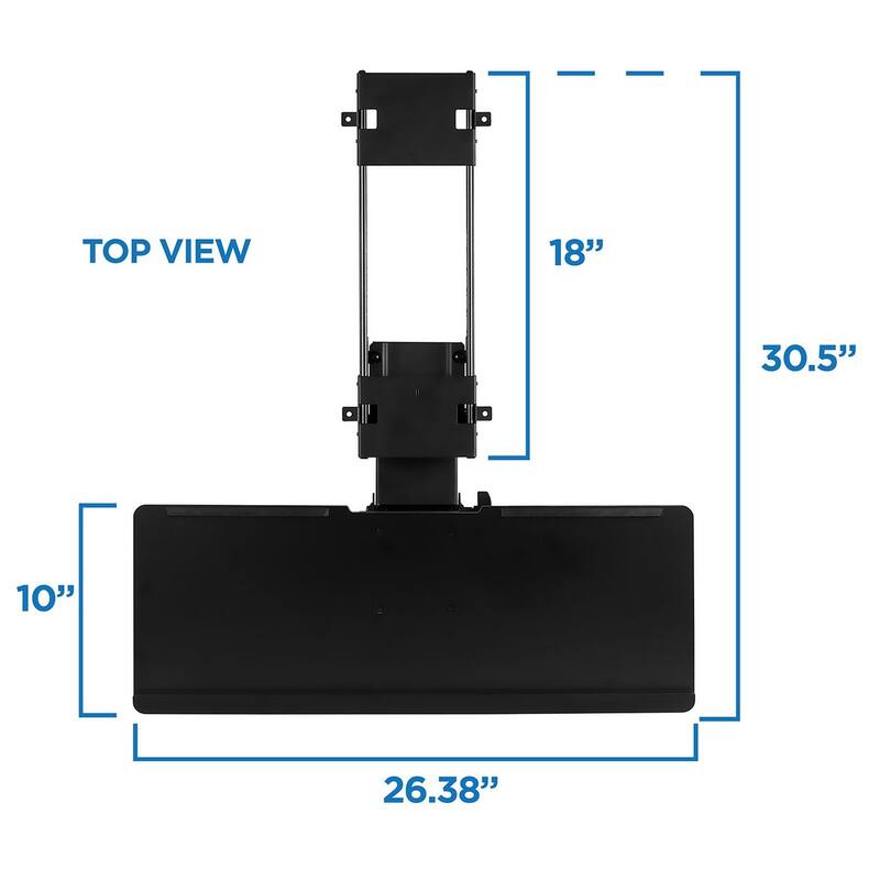 Mount-It! Under Desk Computer Keyboard and Mouse Tray with Gel Wrist Pad Black- MI-7135