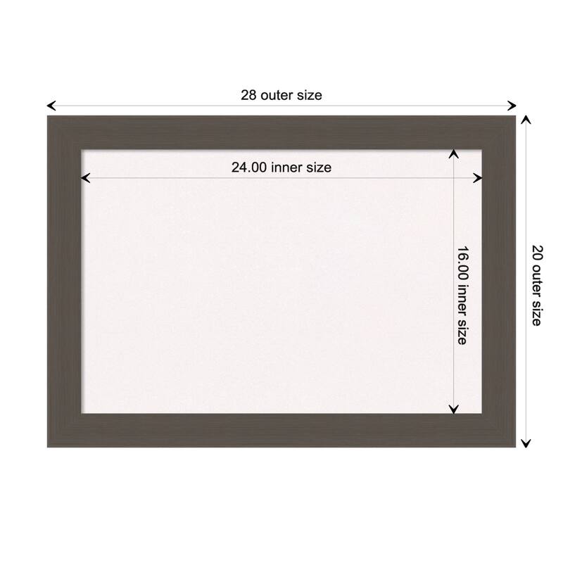 Brushed Framed White Corkboard Bulletin Board