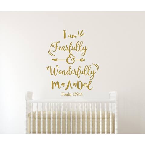 I am Fearfully and Wonderfully Made Decal. Psalm 139/14 Wall Art