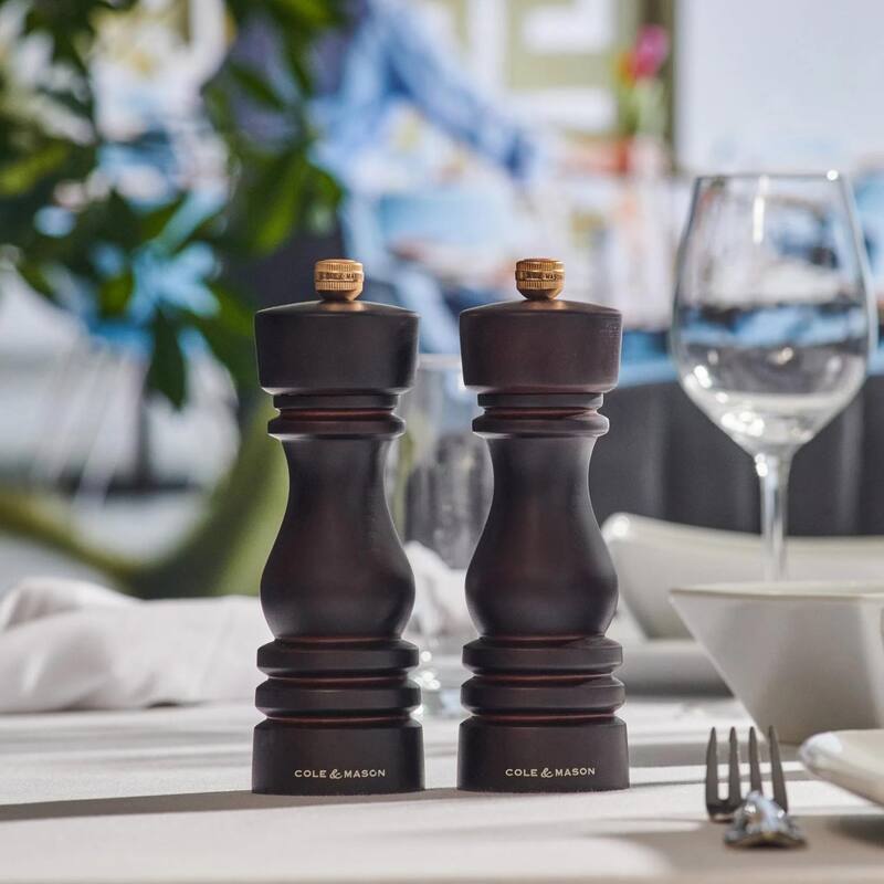 Cole & Mason London Chocolate Wood Pepper Mill 15¾" - Adjustable Grind, Durable Carbon Steel Mechanism