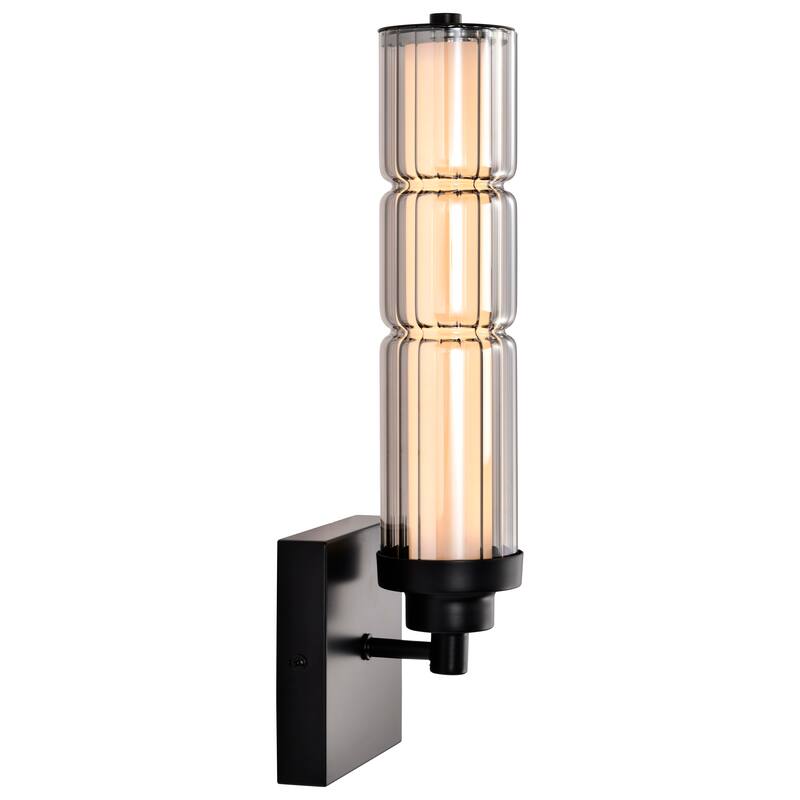 Evander LED Wall Sconce Matte Black Finish Smoked Glass - Matte Black