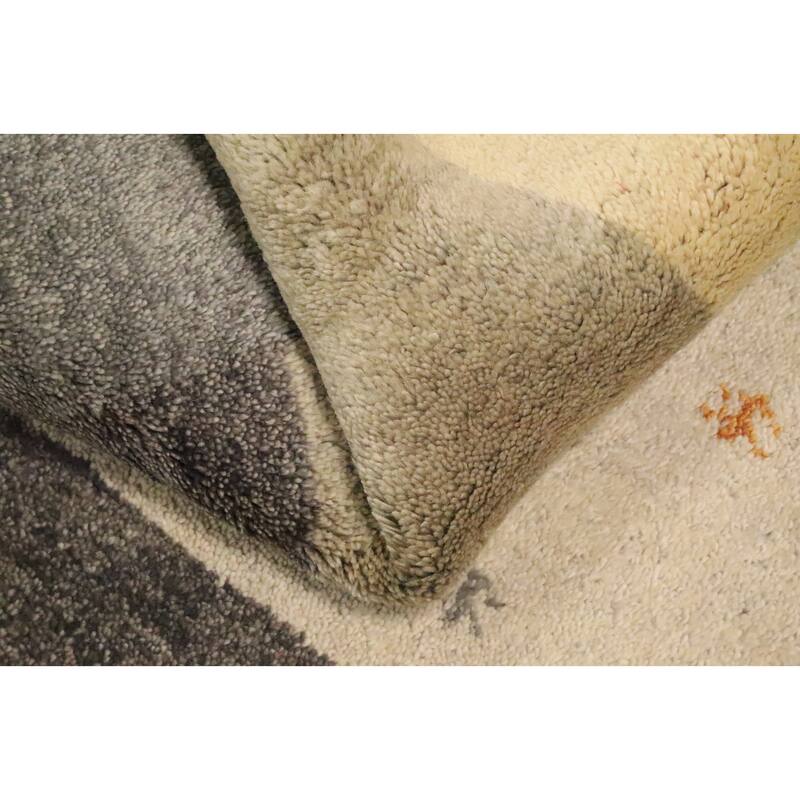 Hand Knotted Oriental 100% Wool Carpet Tribal Modern Multi-Colored Gabbeh Area Rug - 7' 6'' X 4' 11''