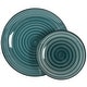 preview thumbnail 3 of 5, Elama Gia 24 Piece Round Stoneware Dinnerware Set in Dark Green