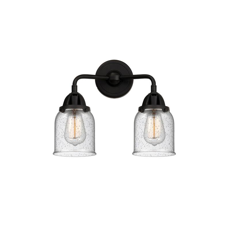 Innovations Lighting Nouveau 2 Bell - 2 Light 13" Bath Vanity Light - Seedy/Matte Black