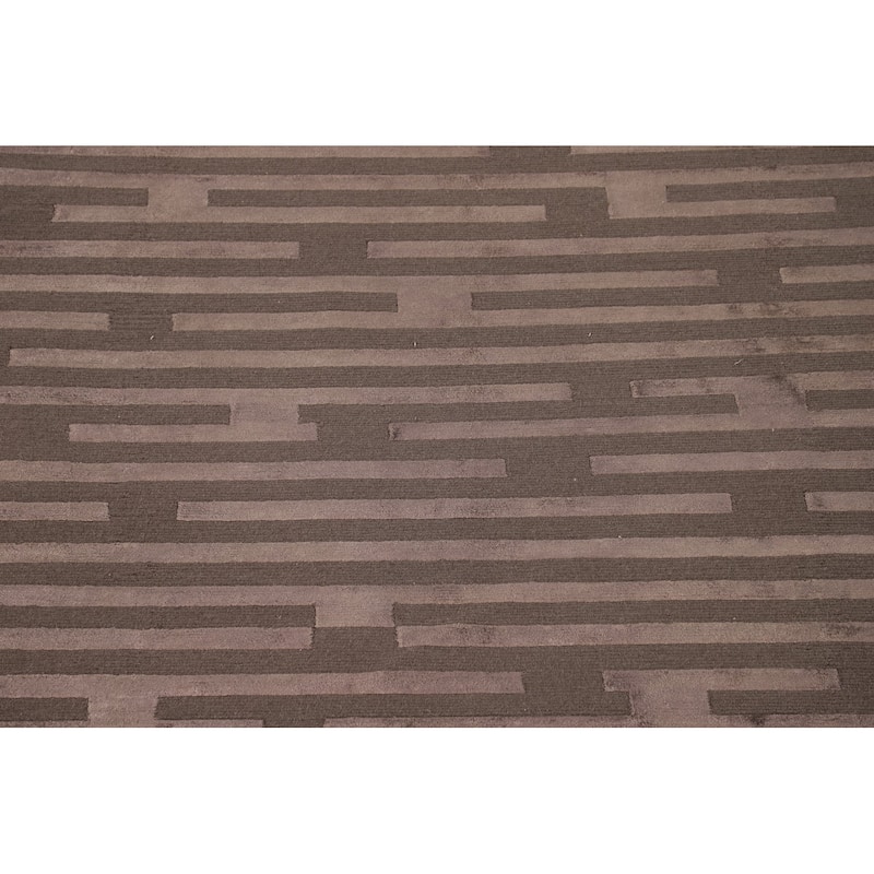 Striped Nepalese Oriental Large Area Rug Handmade Wool Carpet - 10'1" x 13'7"