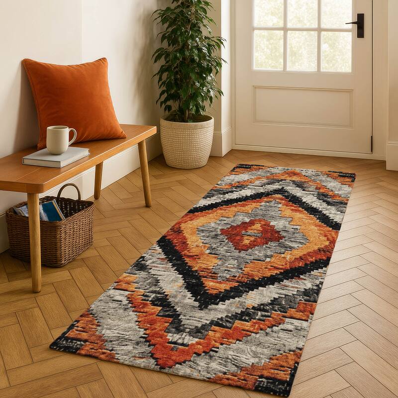 Premium Washable Super Soft Moroccan Mayfield Rug - Terracotta - 2'3" x 7'6"