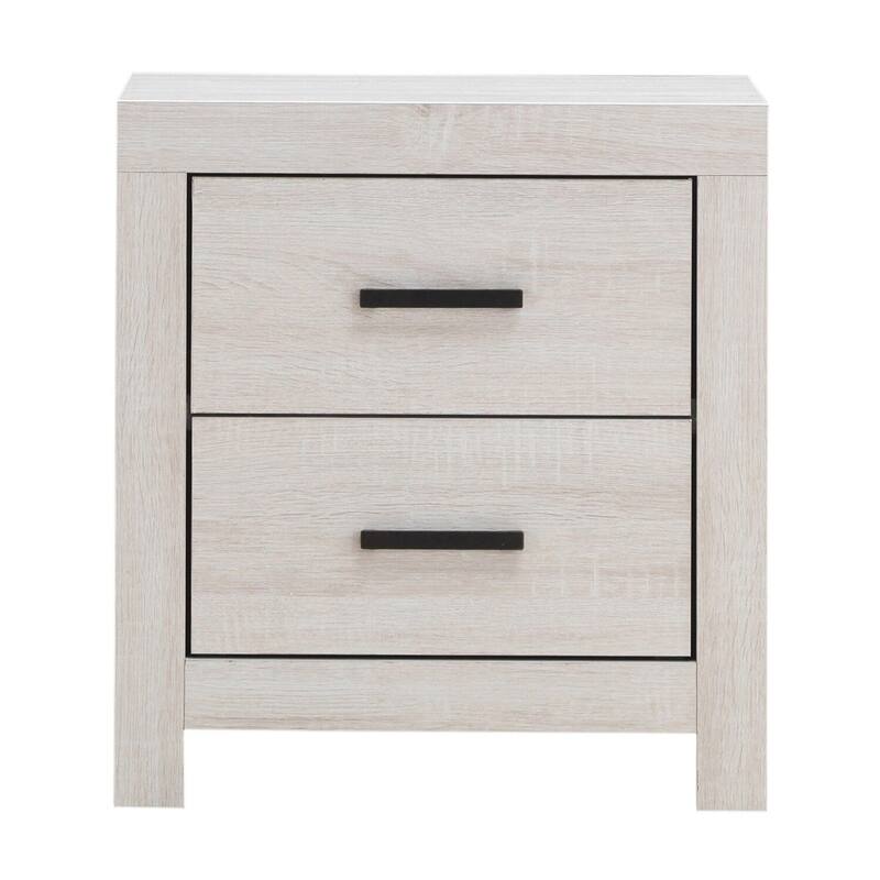 White 2 Drawer 21.75 in. W Nightstand with Sturdy Drawer Pulls