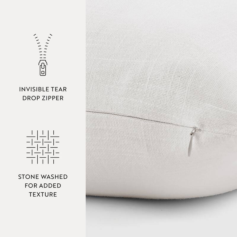 Washed and Distressed Cotton Decor Throw Pillow in Stone Washed