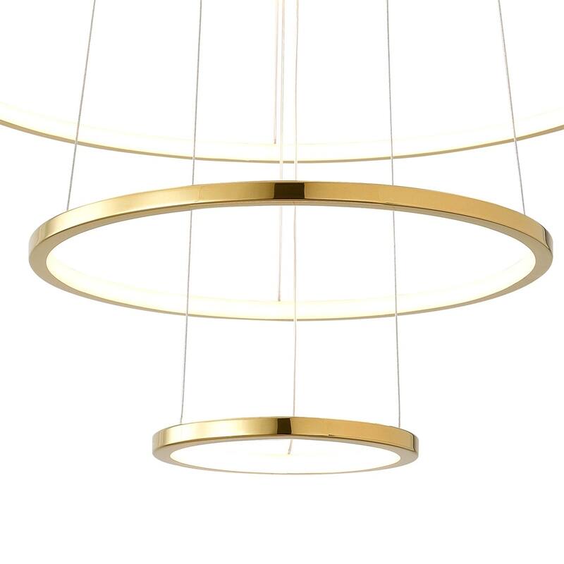 5-Rings LED Chandelier Ceiling Lamp Remote Control Lighting Pendant - 39" x 118"
