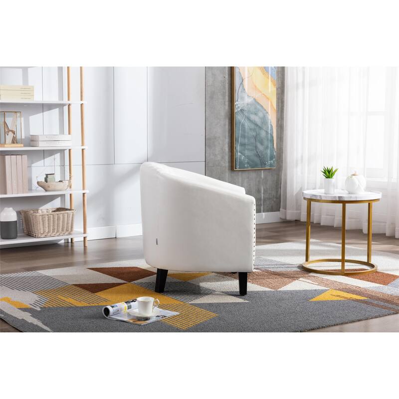 Club Chairs with nailheads and solid wood legs