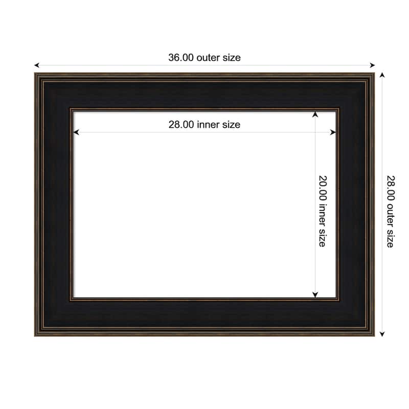 Amanti Art Mezzanine Antique Silver Framed Dry Erase Magnetic Board - 36 x 28 in - Mezzanine Espresso
