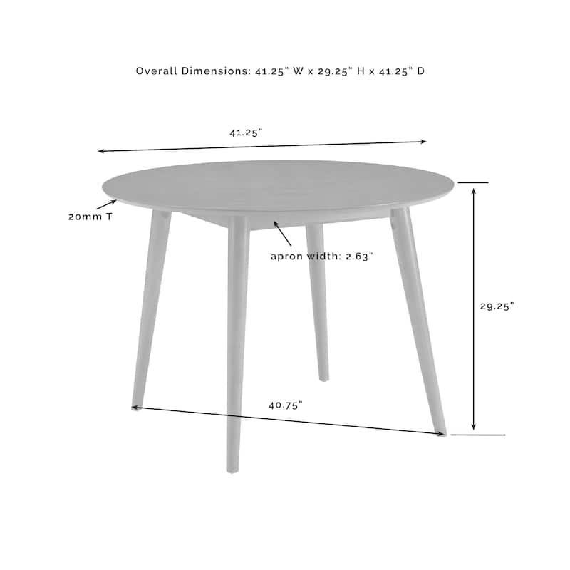 Crosley Landon Round Dining Table - 29.25"H x 41.25"W x 41.25"D