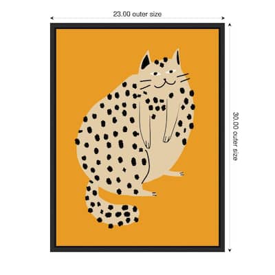 Spotted Cat Delight by Little Dean Framed Canvas Wall Art
