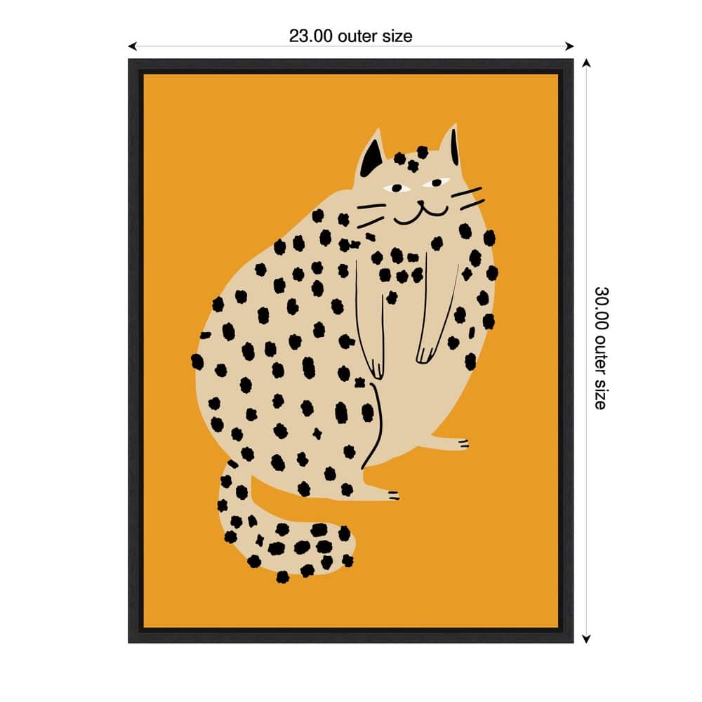 Spotted Cat Delight by Little Dean Framed Canvas Wall Art