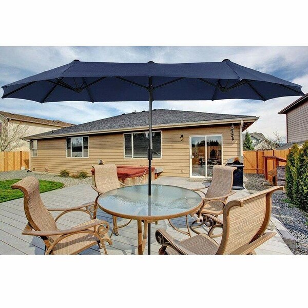 13ft Double-Sided Twin Outdoor Canopy Patio Market Umbrella  With solid Crank 